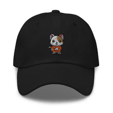 Load image into Gallery viewer, Praying White Cat Embroidered Relaxed Fit Baseball Cap, Buddha Gifts, Hats for Men, Sun Hats for Women