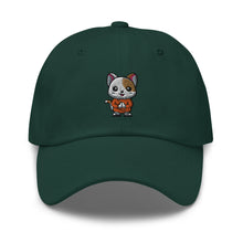 Load image into Gallery viewer, Praying White Cat Embroidered Relaxed Fit Baseball Cap, Buddha Gifts, Hats for Men, Sun Hats for Women