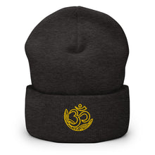 Load image into Gallery viewer, Om Embroidered Cuffed Beanie, Beanies Hats For Men, Beanie For Women, Yoga Gifts, Buddha Gifts