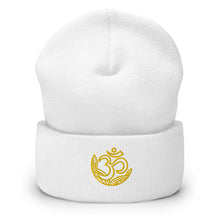 Load image into Gallery viewer, Om Embroidered Cuffed Beanie, Beanies Hats For Men, Beanie For Women, Yoga Gifts, Buddha Gifts