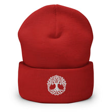 Load image into Gallery viewer, Tree Of Life Embroidered Cuffed Beanie, Beanies Hats For Men, Beanie For Women, Yoga Gifts
